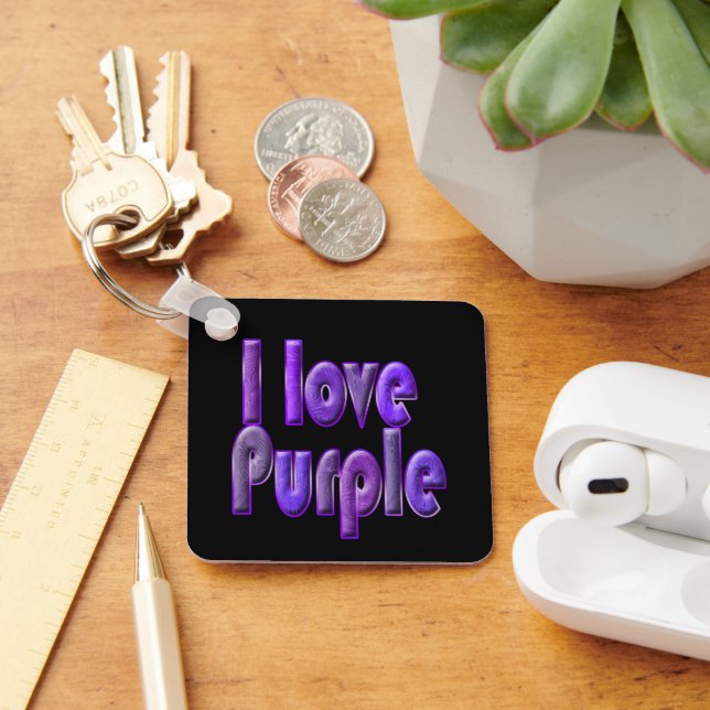 Llavero I love purple (Escritorio )