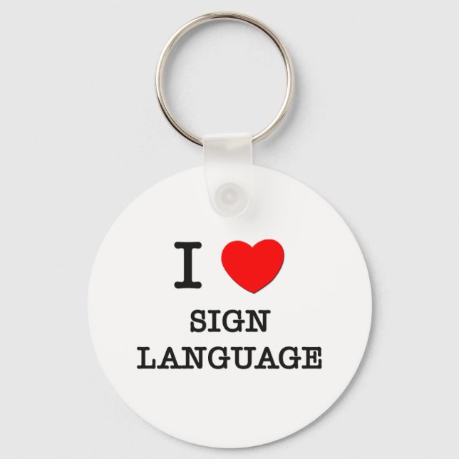 Llavero I Love Sign Language (Anverso)