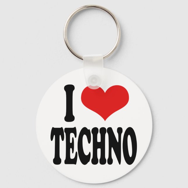 Llavero I Love Techno (Anverso)