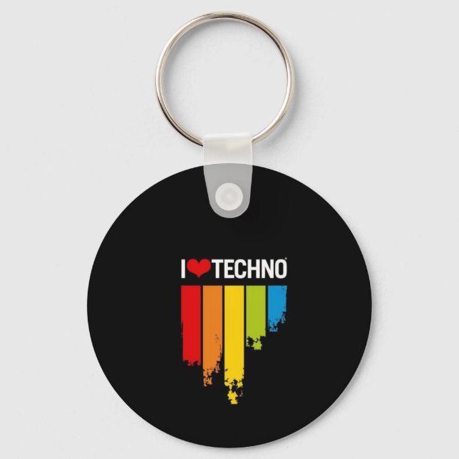 Llavero I Love Techno (Anverso)