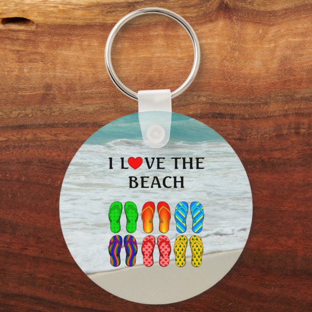 Llavero I Love the Beach (Anverso)