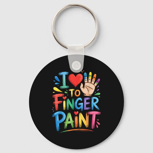 Llavero I Love To Finger Paint Couples Art Teacher Finger  (Anverso)