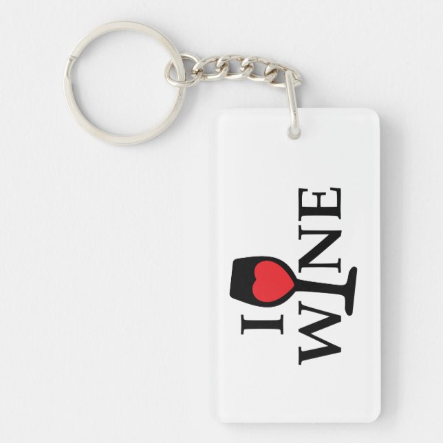 Llavero i love wine, ik hou van wijn met rood hartje (Frente)
