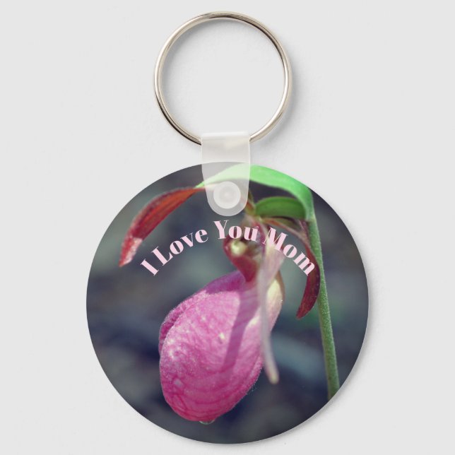 Llavero I Love You Mom Lady Slipper Flower  (Anverso)