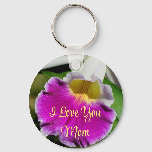 Llavero I Love You Mom Orchid Flower  (Anverso)