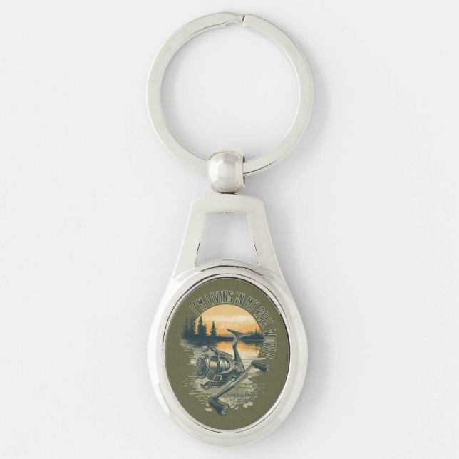 Llavero I’m Living in My Reel World | Fishing lake  (Anverso)