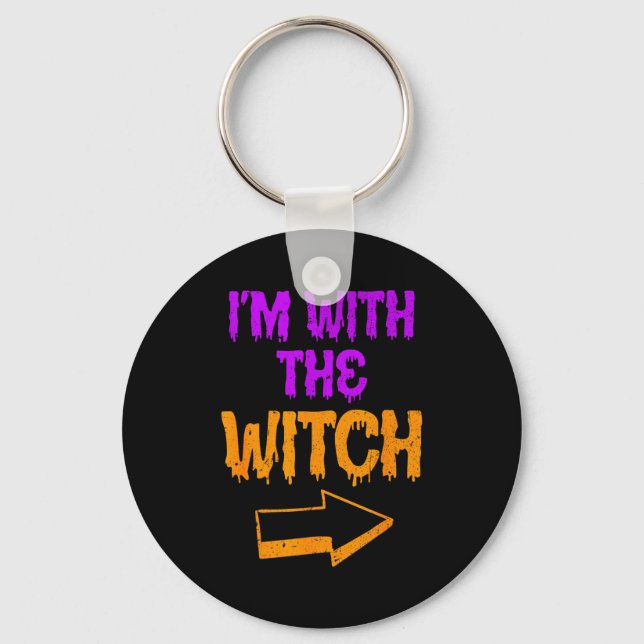 Llavero I’m With The Witch Funny Halloween Matching Couple (Anverso)