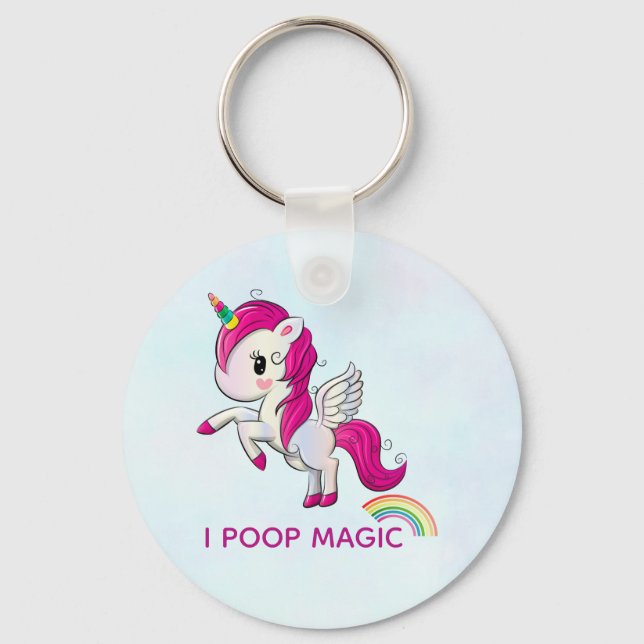 Llavero I Poop Magic Funny Unicorn Dice (Anverso)