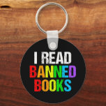 Llavero I Read Banned Books Rainbow<br><div class="desc">I read banned books. A cool rainbow keychain for people who like reading LGBTQ novels and other things that have been removed from the school library. A cute liberal gift.</div>