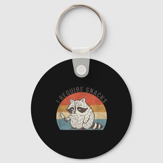 Llavero I Require Snacks Raccoon Shirt Men Women Funny Rac (Anverso)