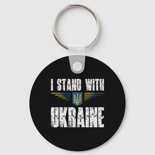 Llavero I Stand With Ukraine Support Ukraine Trident Ukrai (Anverso)