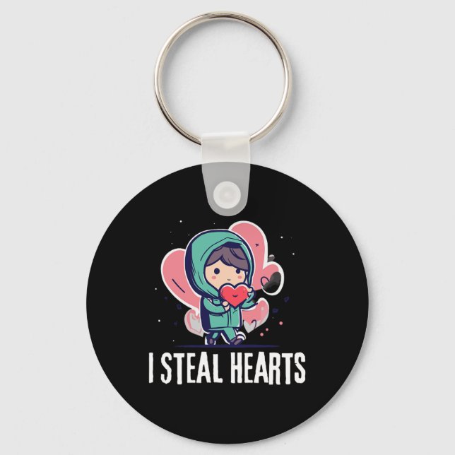 Llavero I Steal Hearts Funny Valentines Day Child Stealing (Anverso)