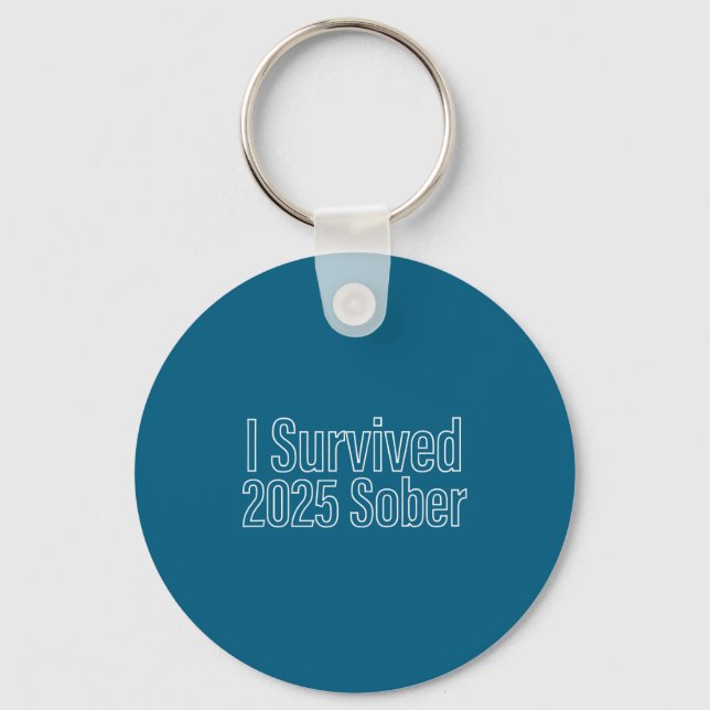 Llavero I Survived 2025 Sober Recovery Design  (Anverso)