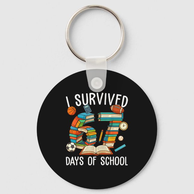 Llavero I Survived 67 Day Of School Funny Kids Boys Six Se (Anverso)