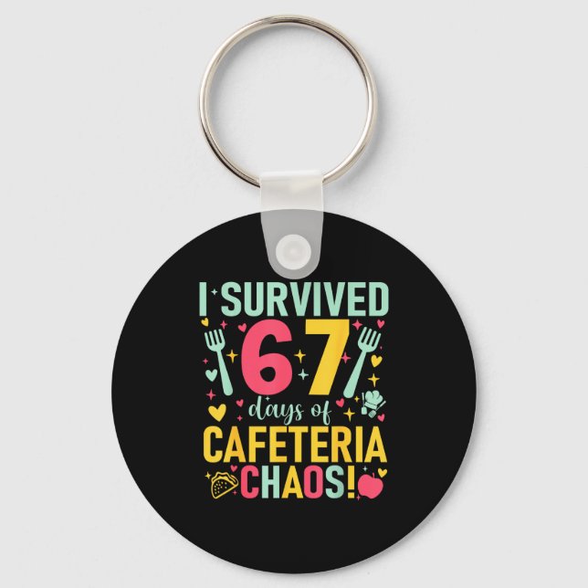 Llavero I Survived 67 Days Of Cafeteria Chaos Lunch Lady S (Anverso)