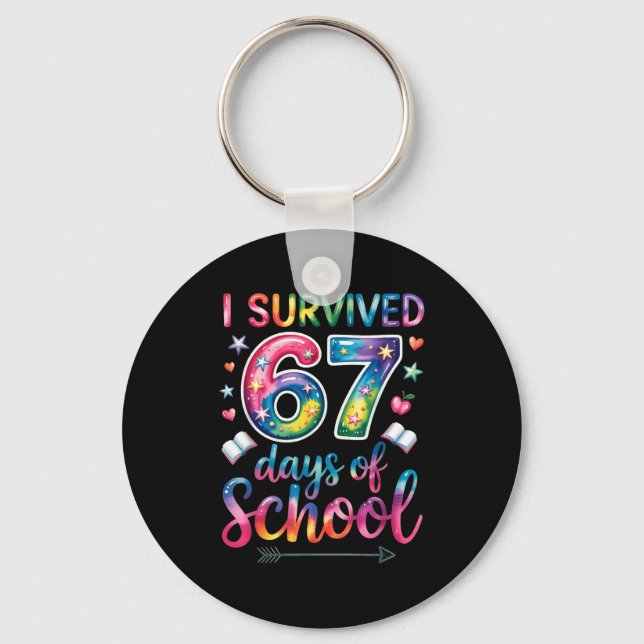 Llavero I Survived 67 Days Of School 67th Day Of School Si (Anverso)