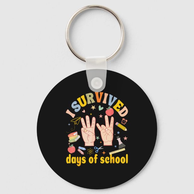 Llavero I Survived 67 Days Of School American Sign Languag (Anverso)