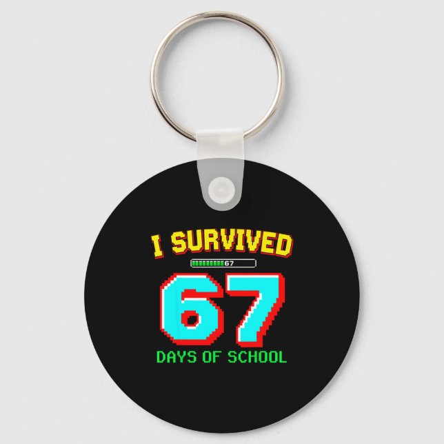 Llavero I Survived 67 Days Of School Boys Six Seven Meme G (Anverso)