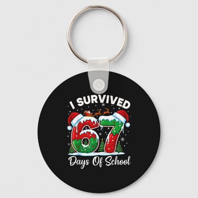 Llavero I Survived 67 Days Of School Christmas Countdown K (Anverso)