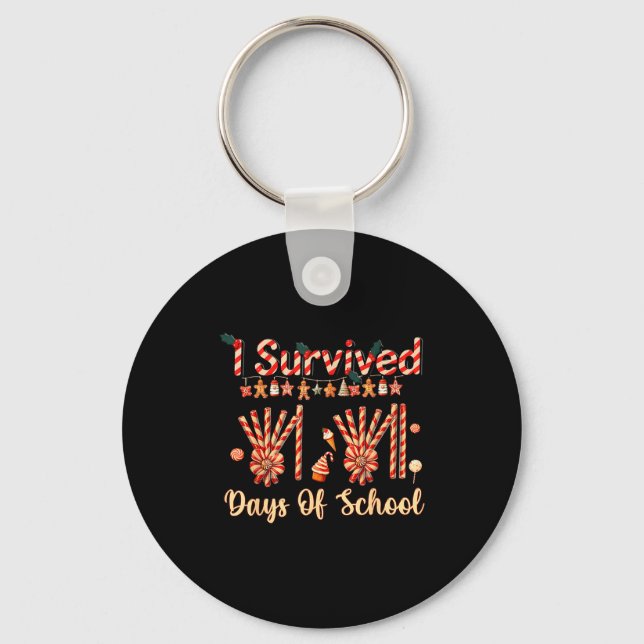 Llavero I Survived 67 Days Of School Christmas Teacher Can (Anverso)