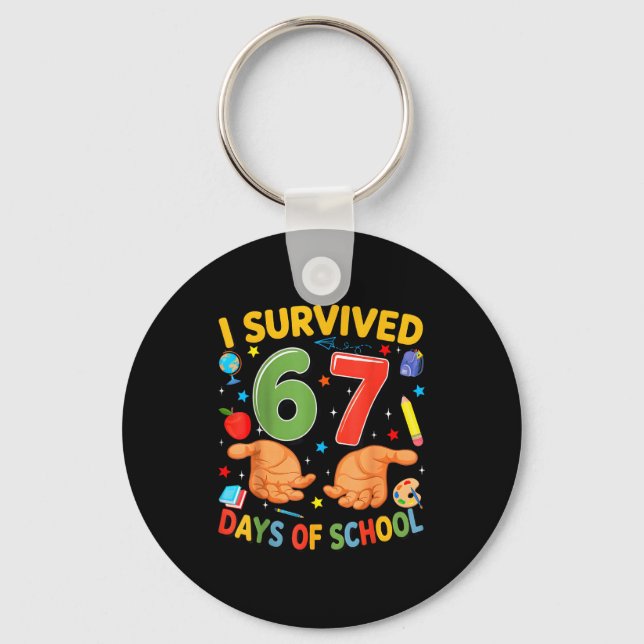 Llavero I Survived 67 Days Of School Cool Teacher Design  (Anverso)