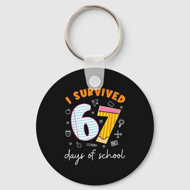 Llavero I Survived 67 Days Of School Cool Teacher Design  (Anverso)