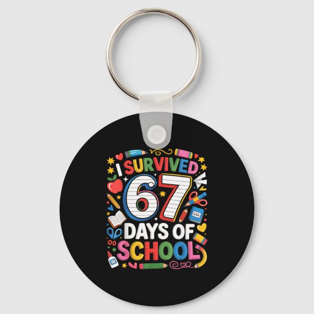 Llavero I Survived 67 Days Of School Cute Kid Six Seven Ce (Anverso)