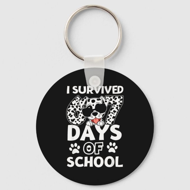 Llavero I Survived 67 Days Of School Dabbing Dalmatian Dog (Anverso)
