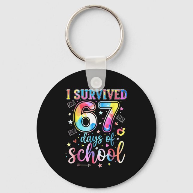 Llavero I Survived 67 Days Of School Funny 67 Meme Teacher (Anverso)