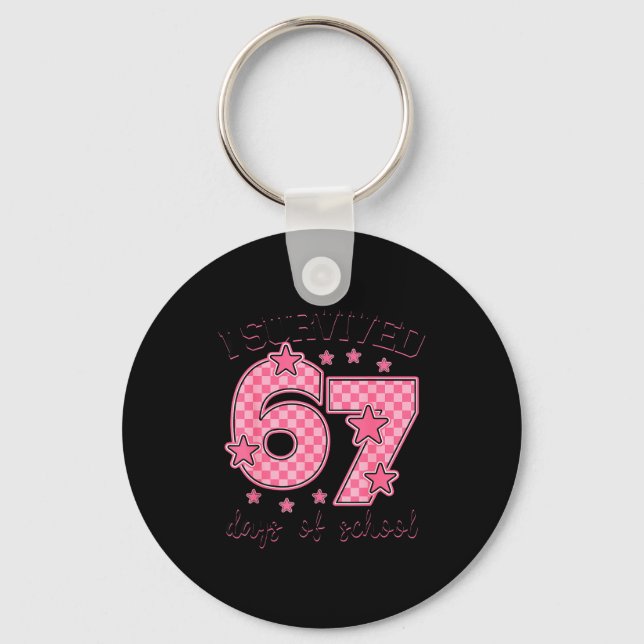 Llavero I Survived 67 Days Of School Funny 67 Meme Teacher (Anverso)