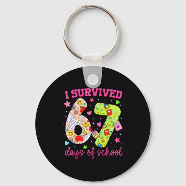 Llavero I Survived 67 Days Of School Funny Camouflage Boy  (Anverso)