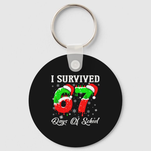 Llavero I Survived 67 Days Of School Funny Christmas  (Anverso)