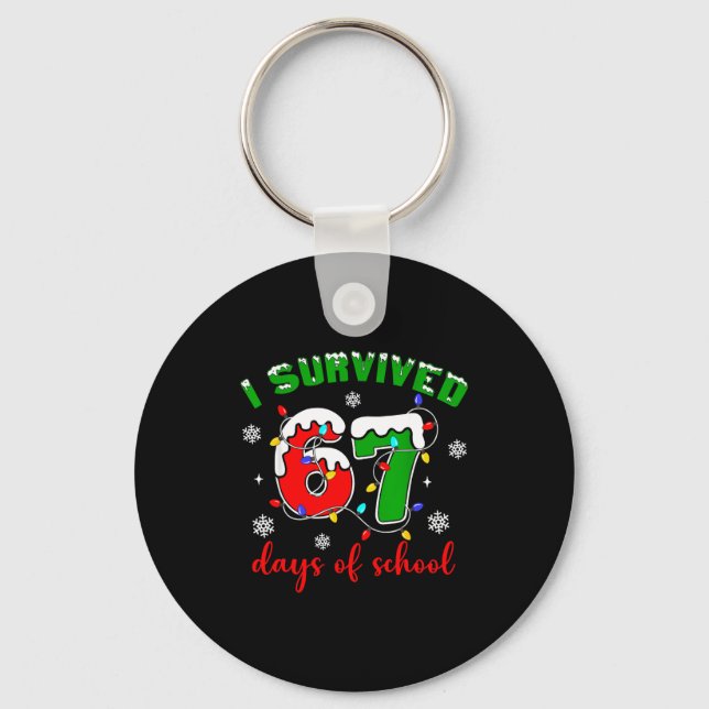 Llavero I Survived 67 Days Of School Funny Christmas Teach (Anverso)