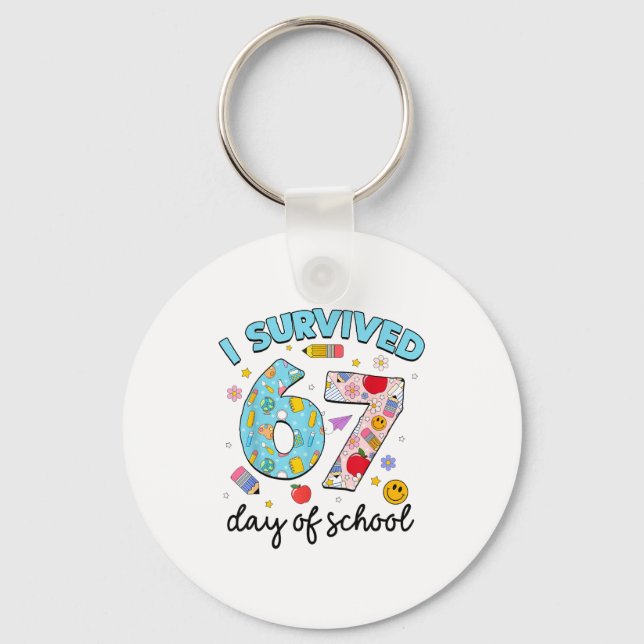 Llavero I Survived 67 Days Of School Funny Meme Teacher St (Anverso)