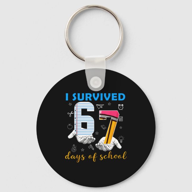 Llavero I Survived 67 Days Of School Funny Meme Teacher St (Anverso)