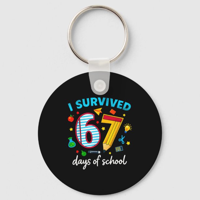 Llavero I Survived 67 Days Of School Funny Meme Teacher St (Anverso)