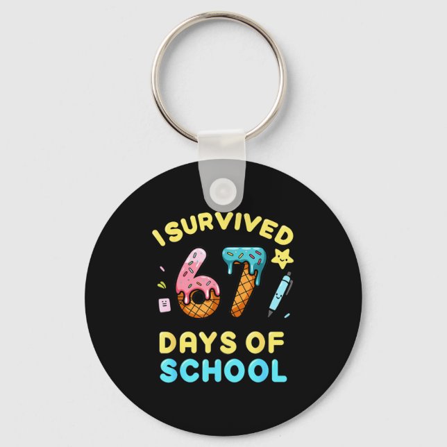 Llavero I Survived 67 Days Of School Funny Six Seven 6 7 M (Anverso)