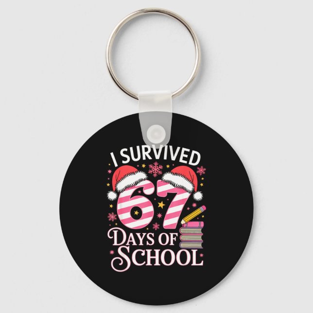 Llavero I Survived 67 Days Of School - Funny Teachers Stud (Anverso)