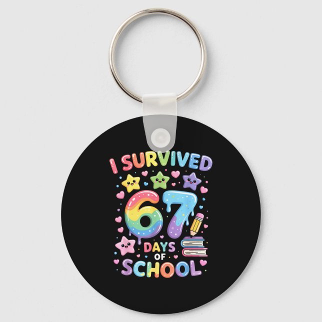 Llavero I Survived 67 Days Of School - Funny Teachers Stud (Anverso)
