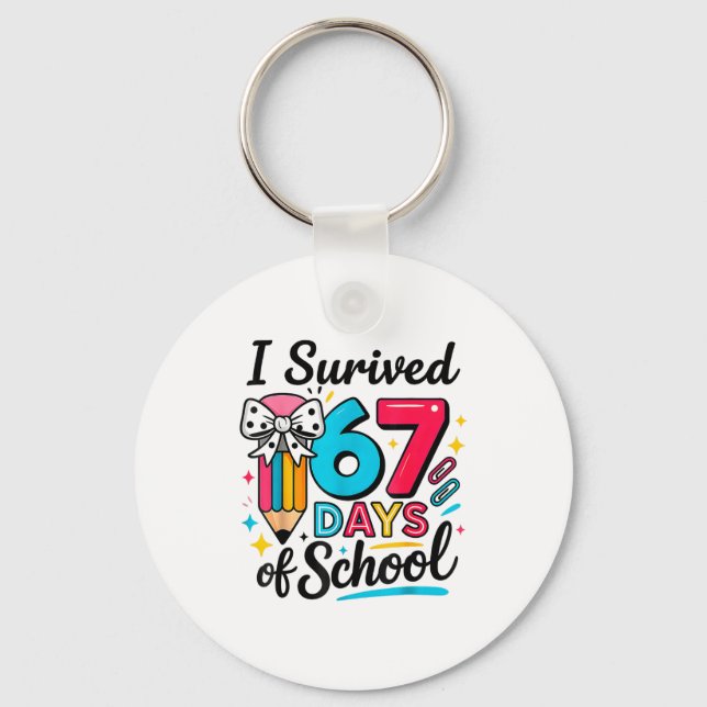 Llavero I Survived 67 Days Of School - Funny Teachers Stud (Anverso)