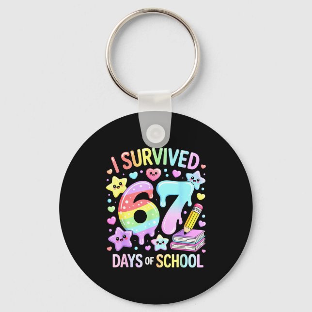 Llavero I Survived 67 Days Of School - Funny Teachers Stud (Anverso)