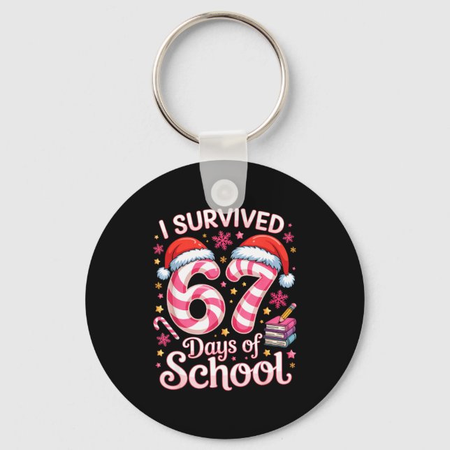 Llavero I Survived 67 Days Of School - Funny Teachers Stud (Anverso)