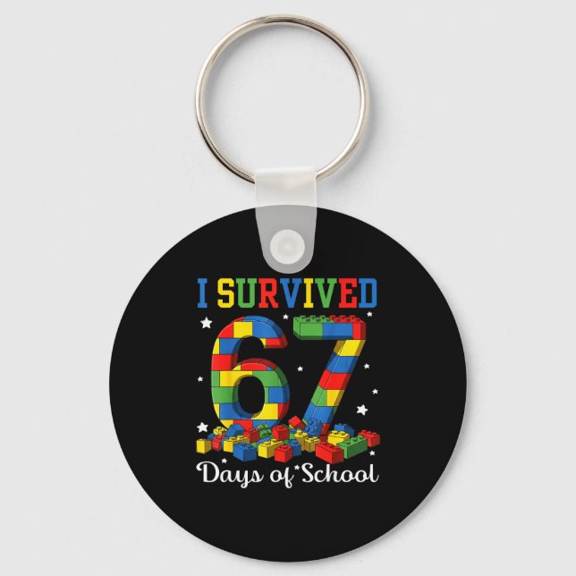 Llavero I Survived 67 Days Of School Number 67 Six Seven M (Anverso)