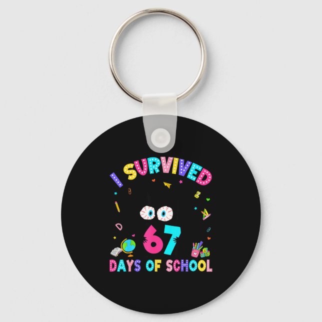 Llavero I Survived 67 Days Of School Six Seven Meme Slang  (Anverso)