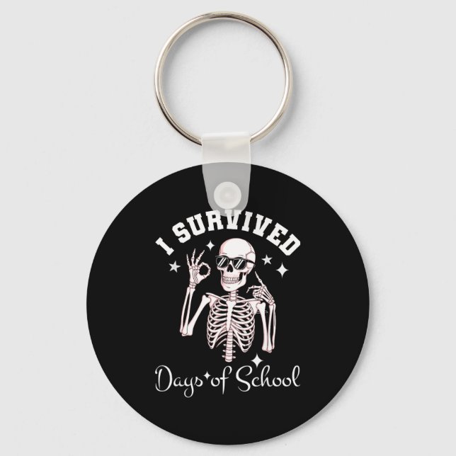Llavero I Survived 67 Days Of School Skeleton Student Teac (Anverso)