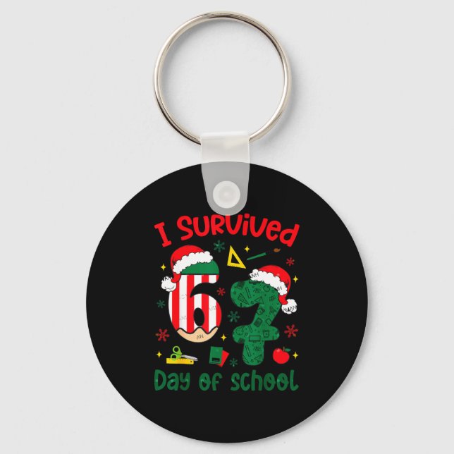 Llavero I Survived 67 Days Of School Student Christmas Hum (Anverso)