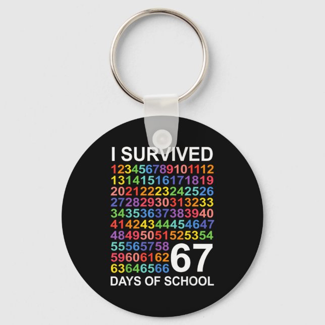 Llavero I Survived 67 Days Of School Students Teacher Numb (Anverso)