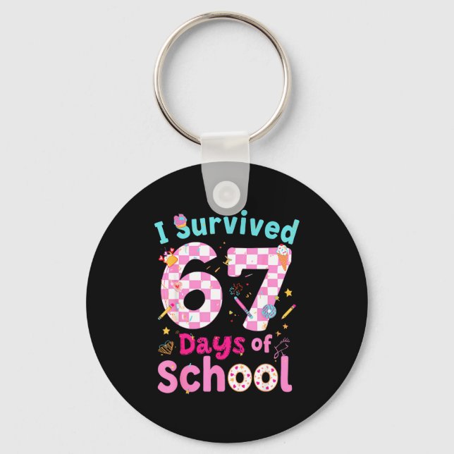 Llavero I Survived 67 Days Of School Students Teachers Cut (Anverso)