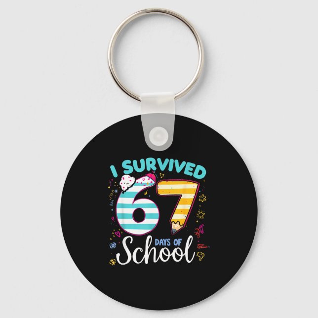 Llavero I Survived 67 Days Of School Students Teachers Cut (Anverso)