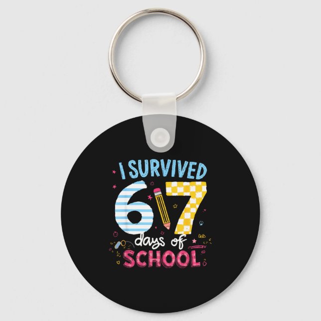 Llavero I Survived 67 Days Of School Students Teachers Six (Anverso)